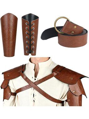 Medieval Fantasy Shoulder Armor Bracers for Men & Women - Ren Faire Costume